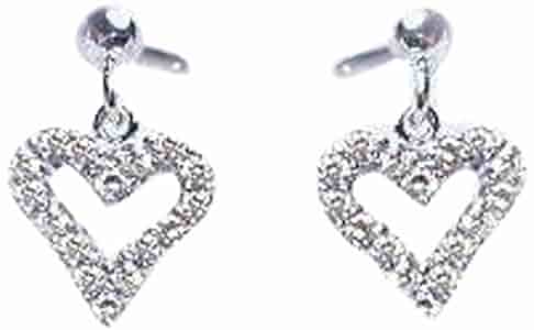 ※値下げハートフープピアス（ダイヤモンド/K18ホワイトゴールド） 楽天市場】K18ホワイトゴールド中折れ式ダイヤフープピアス(14mm